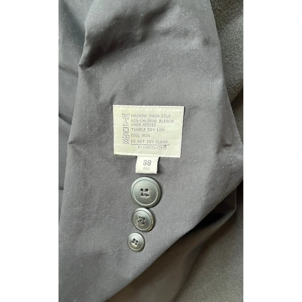 London Club Double‎ Breasted Men's Trench Coat Black Classic Long Old Money 38
